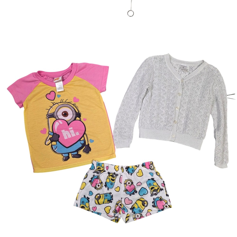 Girls Size 4 Clothing Lot Despicable Me Pajamas‎ Carters Cardigan